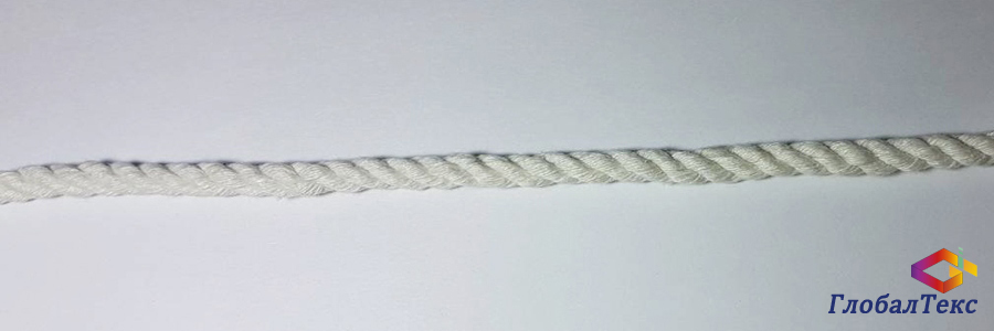 Канат хлопчатобумажный тросовой свивки (3-х прядный) 6 мм