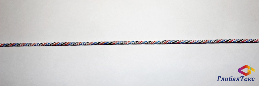 Шнур (веревка) плетеный полипропилен ПП 16-прядный цветной 4 мм