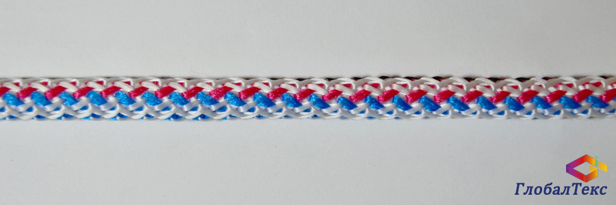 Шнур (веревка) вязаный полипропилен ПП цветной 8 мм